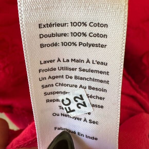 Talbots 100% Cotton Embroidered Floral Appliqué Scallop Hem Shell Lined Top M - Picture 8 of 8